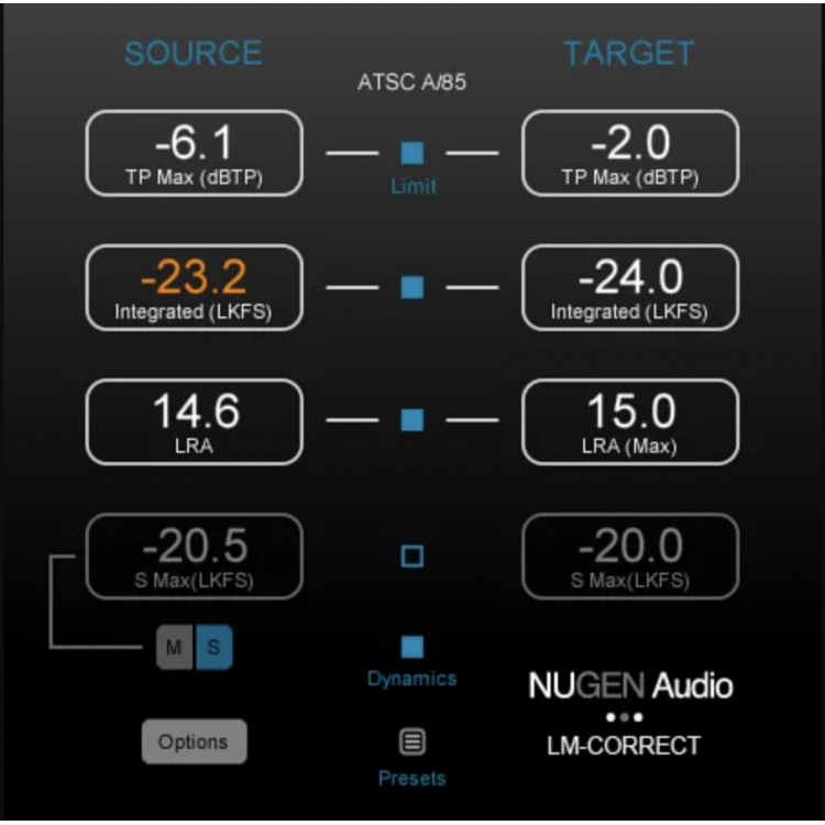 NUGEN Audio LM-Correct 2 Plug-in 自動響度/峰值限制器 (序號下載版)